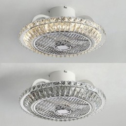Kristall Deckenventilator Licht Gold Runde Deckenlampe