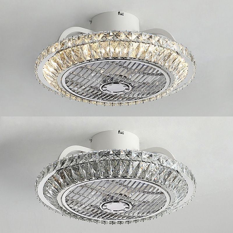 Kristall Deckenventilator Licht Gold Runde Deckenlampe