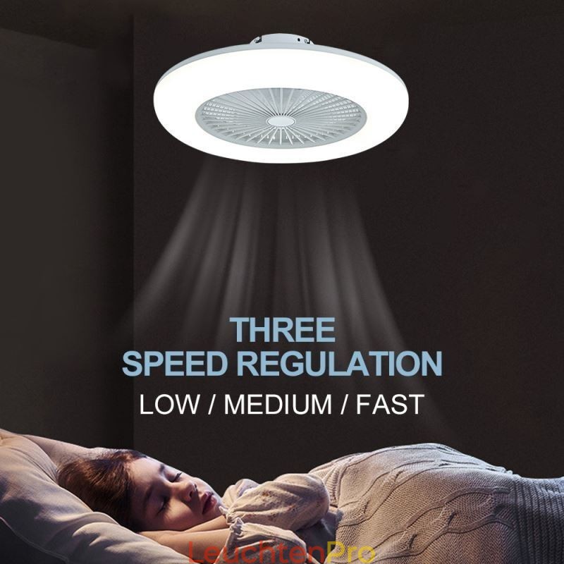 Deckenventilator, dreifarbig, Dimmfunktion mit Fernbedienung, 3 Geschwindigkeiten
