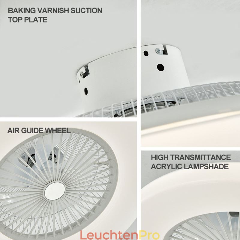 Deckenventilator, dreifarbig, Dimmfunktion mit Fernbedienung, 3 Geschwindigkeiten