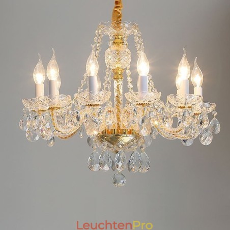 Transparenter Kristall-Kronleuchter Europäischer Goldkörper Luxus Decrative Deckenleuchte Transparenter Kristall-Kronleuchter Europäischer Goldkörper Luxus Decrative Deckenleuchte
