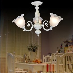 Deckenleuchte Drei Lichter Weiß Europäische Retro Klassisch