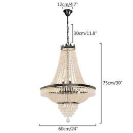 Klassischer Kristall-Kronleuchter, schwarz, Empire-Stil, Pendelleuchte, 9 Lichter