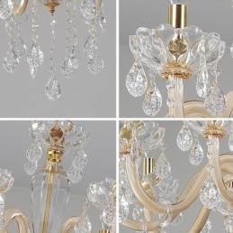 Eleganter Kristall-Kronleuchter im europäischen Stil, Glas-Pendelleuchte