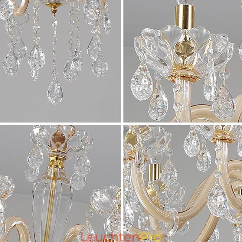 Eleganter Kristall-Kronleuchter im europäischen Stil, Glas-Pendelleuchte