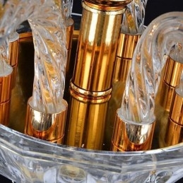 Europäischer Kristall-Kronleuchter Luxus Pendelleuchte Blau Anhänger
