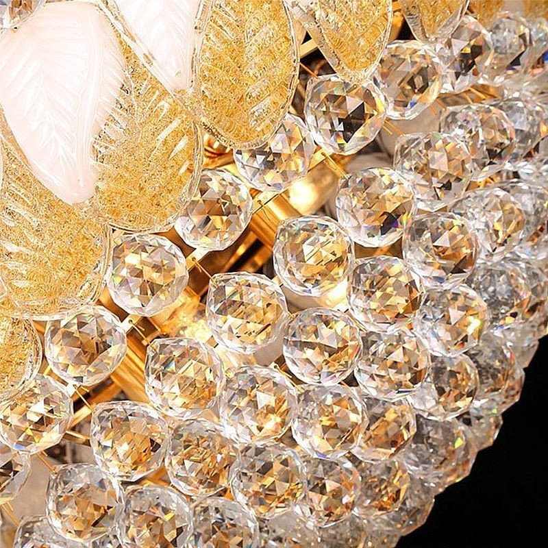 Großer Luxus-Kristall-Kronleuchter, europäische Deckenleuchte in Gold