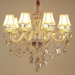 Kristall Kronleuchter Cognac Decke Licht Luxus Europäischen