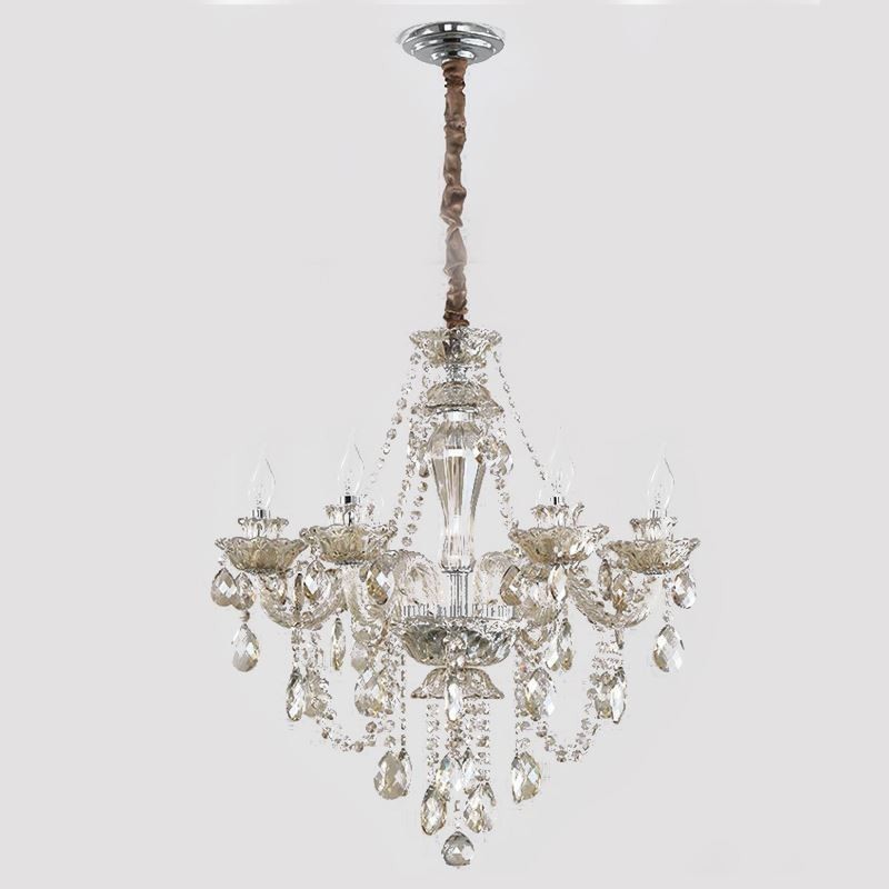 Kristall Kronleuchter Cognac Decke Licht Luxus Europäischen