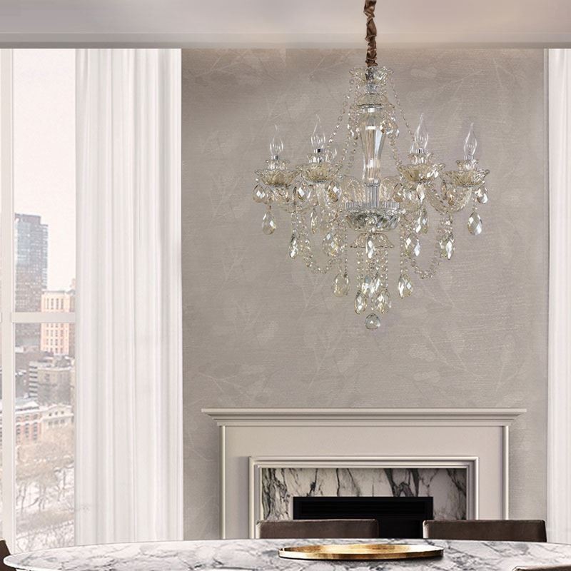 Kristall Kronleuchter Cognac Decke Licht Luxus Europäischen