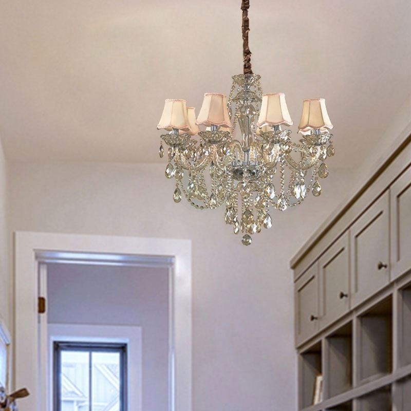 Kristall Kronleuchter Cognac Decke Licht Luxus Europäischen