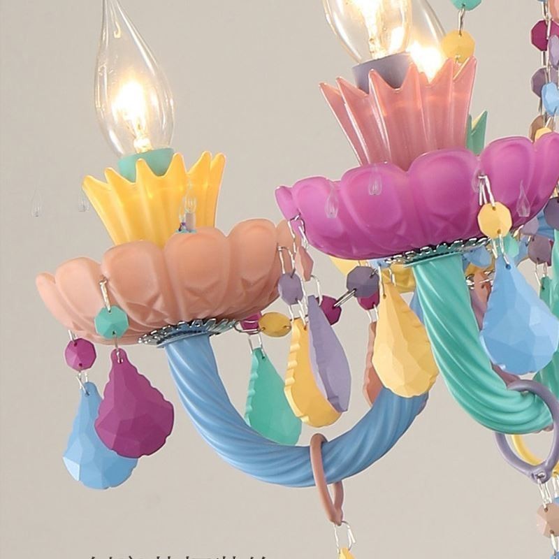 Europäische bunte Kristall Kronleuchter Macaron Pendelleuchte