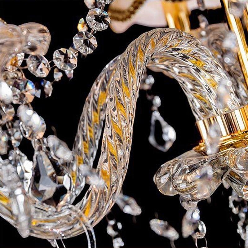 Luxus Kristall Kronleuchter Goldene Europäische Gewinde Arm Decke Licht