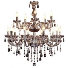 Großer europäischer Kristallkronleuchter, elegante Pendelleuchte