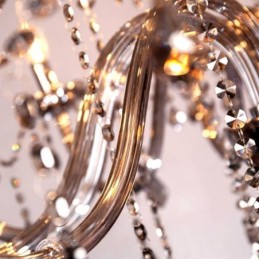 Großer europäischer Kristallkronleuchter, elegante Pendelleuchte