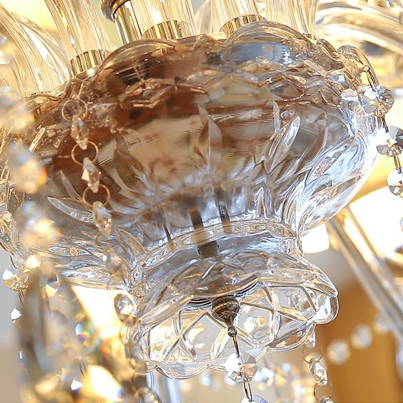 Moderner Kristall-Kronleuchter, europäische transparente Pendelleuchte