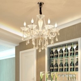 Europäischer Kristall-Kronleuchter, elegante Pendelleuchte
