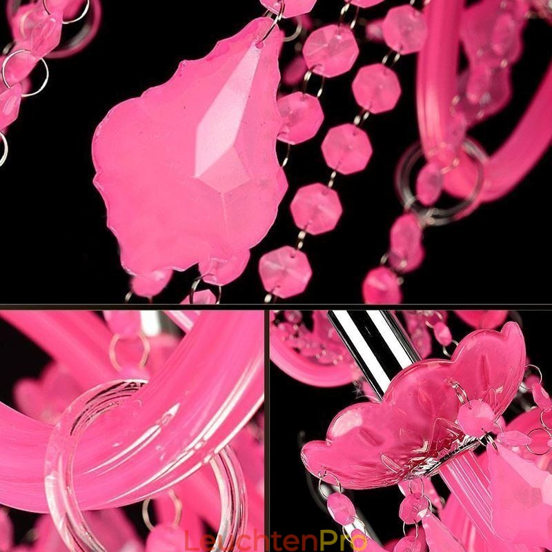 Europäischen Stil Kristall Kronleuchter Rosa Pendelleuchte Romantische