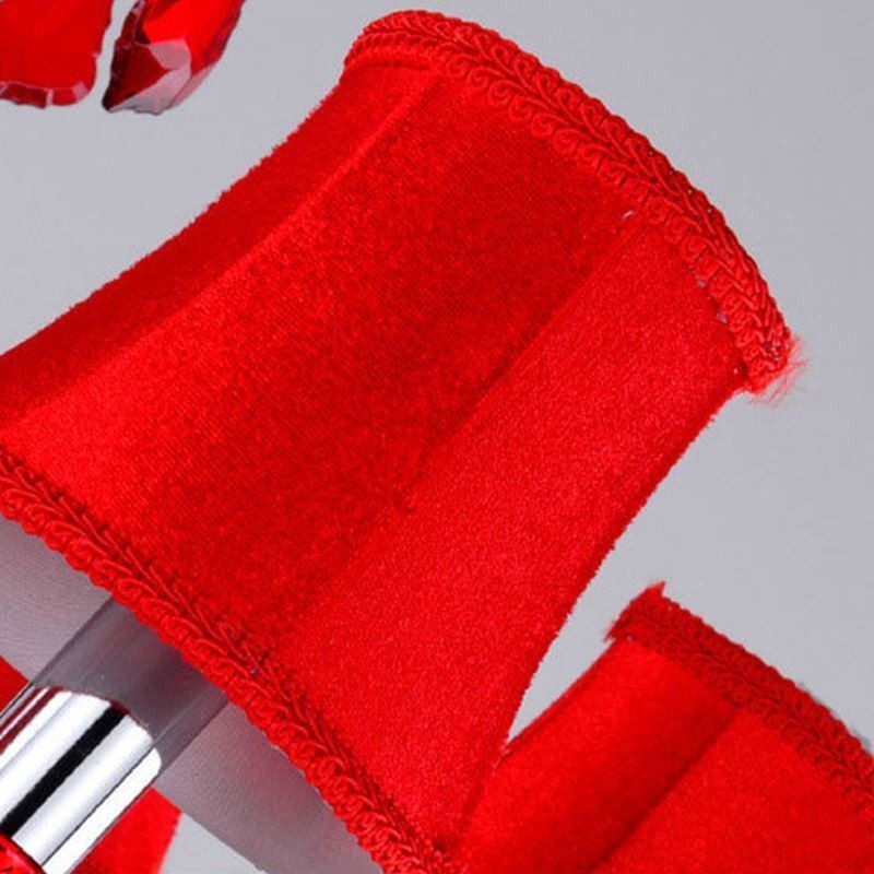 Kristall-Kronleuchter, europäische rote Pendelleuchte