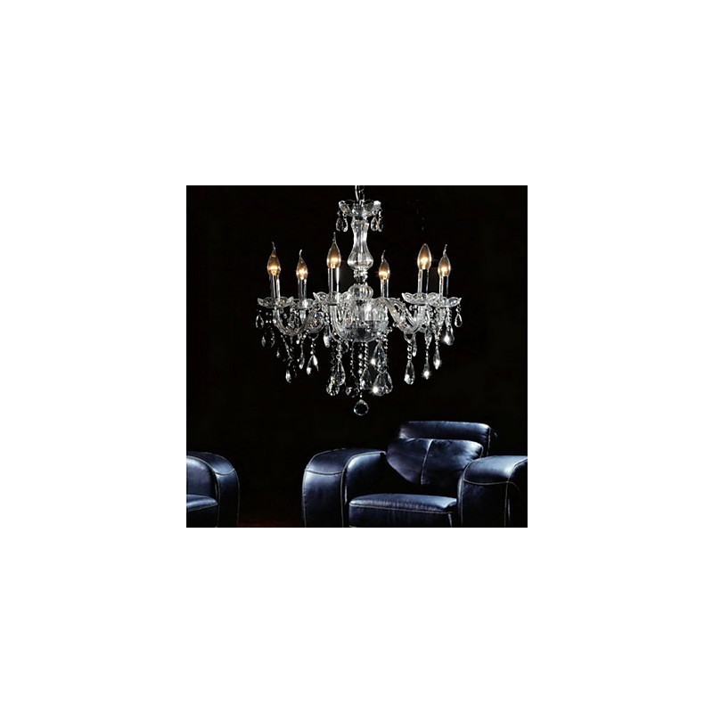 Eleganter Kristall-Kronleuchter mit 6 Lichtern