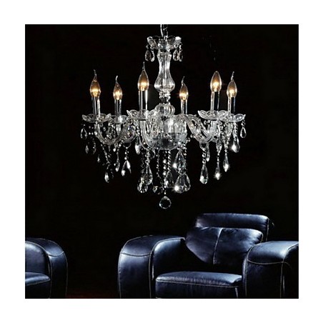 Eleganter Kristall-Kronleuchter mit 6 Lichtern Eleganter Kristall-Kronleuchter mit 6 Lichtern
