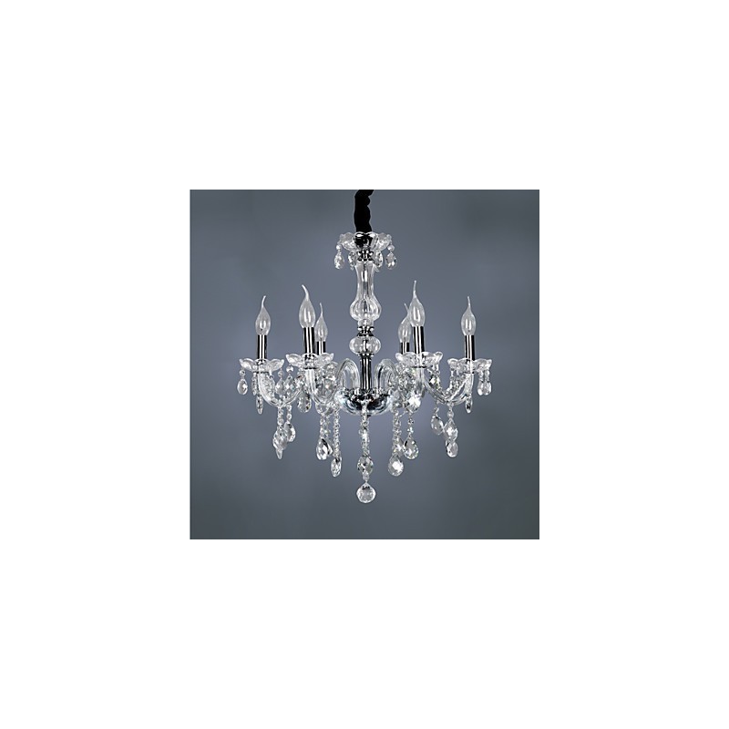 Eleganter Kristall-Kronleuchter mit 6 Lichtern