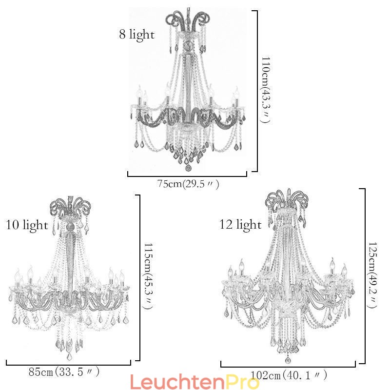 Europäischer Kristall-Kronleuchter, elegante Pendelleuchte