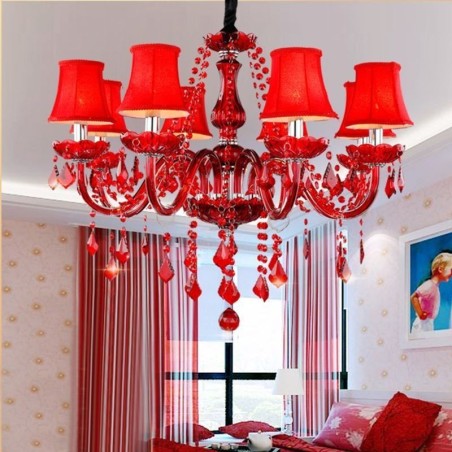 Luxus Kristall Kronleuchter Europäischen Rot Farbe Pendelleuchte Luxus Kristall Kronleuchter Europäischen Rot Farbe Pendelleuchte