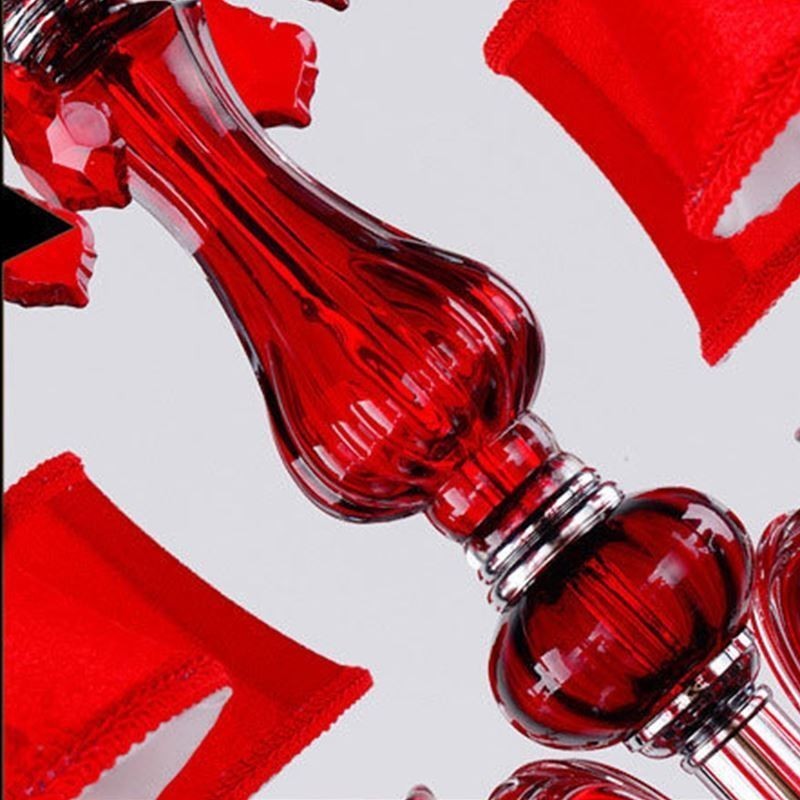 Luxus Kristall Kronleuchter Europäischen Rot Farbe Pendelleuchte