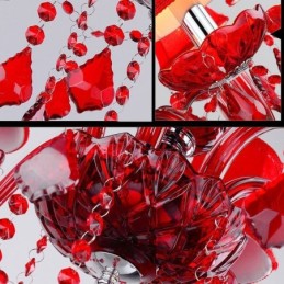 Luxus Kristall Kronleuchter Europäischen Rot Farbe Pendelleuchte