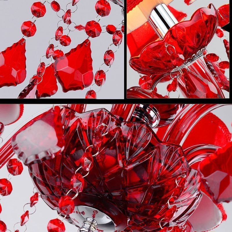 Luxus Kristall Kronleuchter Europäischen Rot Farbe Pendelleuchte