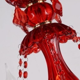 Europäischer eleganter Kristall-Kronleuchter, rote Pendelleuchte