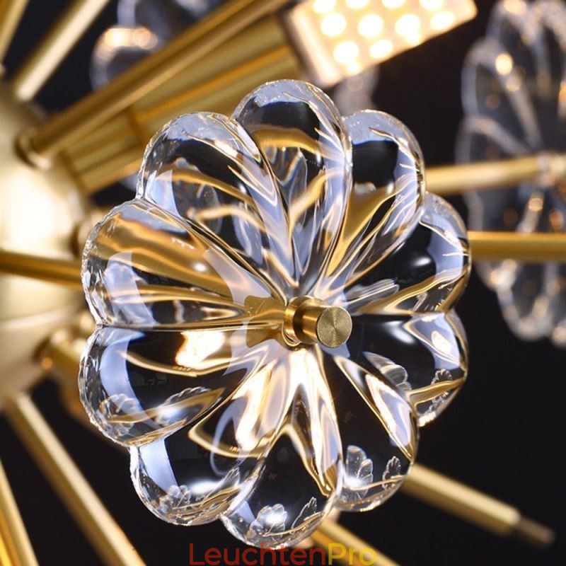 Halbkreisförmige Deckenleuchte aus Glas, flächenbündig, modern, dekorativ, in Blumenform