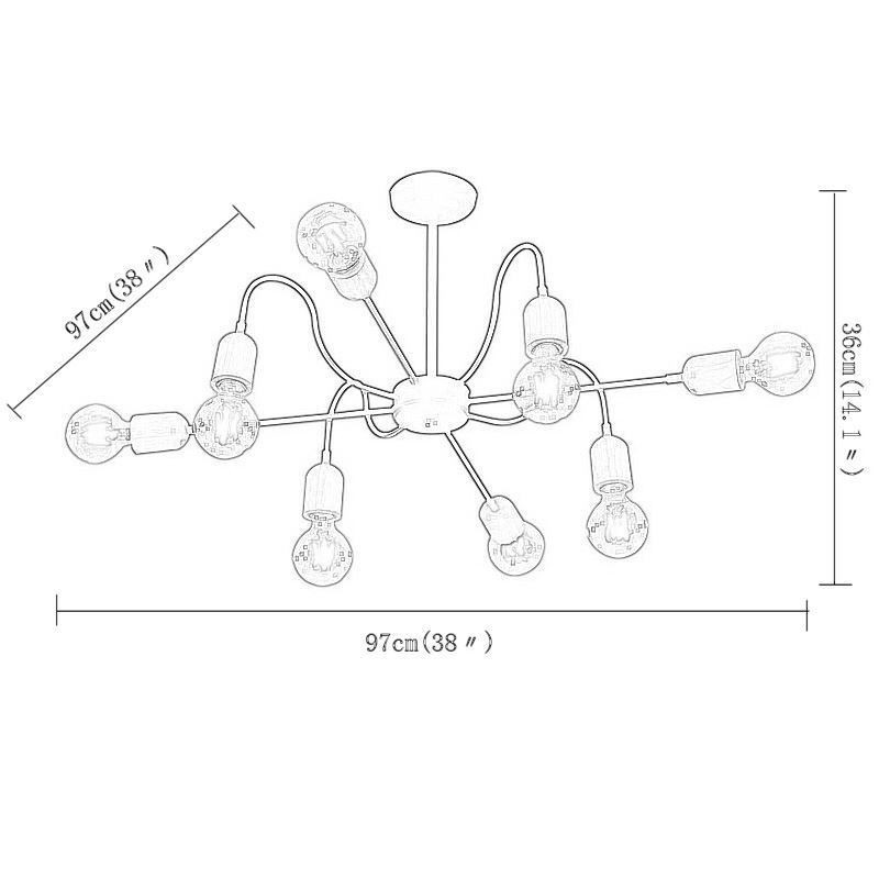 Zeitgenössische kreative Eisen Pendelleuchte Spider Kronleuchter