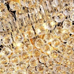 Europäischer Kristall-Empire-Kronleuchter, große goldfarbene Pendelleuchte