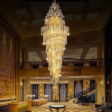 Eleganter Kristall-Empire-Kronleuchter, europäischer Luxus, lange Pendelleuchte Eleganter Kristall-Empire-Kronleuchter, europäischer Luxus, lange Pendelleuchte