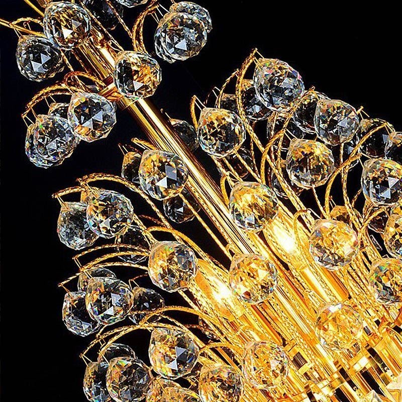 Eleganter Kristall-Empire-Kronleuchter, europäischer Luxus, lange Pendelleuchte