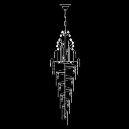 Eleganter Kristall-Empire-Kronleuchter, europäischer Luxus, lange Pendelleuchte