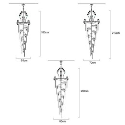 Anmutige Kristall Kronleuchter Moderne Einfache Lange Anhänger Duplex Treppe