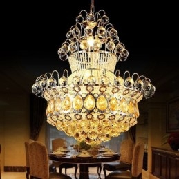 Moderner Gold Empire Kronleuchter Einfache Kristall Pendelleuchte