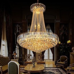 Elegante Kristall Kronleuchter Europäischen Pendelleuchte Lange Hängenden Kronleuchter Duplex Treppe