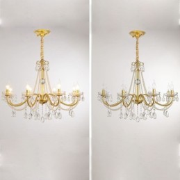 Amerikanische Kristall-Pendelleuchte im Landhausstil, kreative Deckenleuchte aus Eisen
