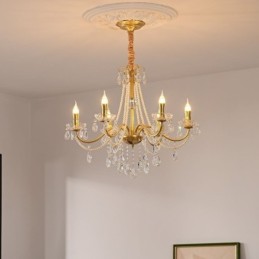 Amerikanische Kristall-Pendelleuchte im Landhausstil, kreative Deckenleuchte aus Eisen