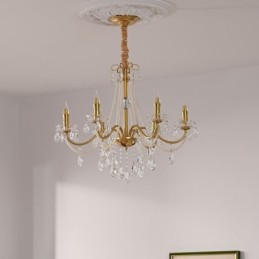 Amerikanische Kristall-Pendelleuchte im Landhausstil, kreative Deckenleuchte aus Eisen