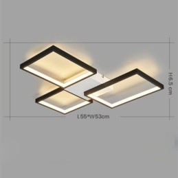 Unterputz-Deckenleuchte, minimalistisch, 3-eckig, stufenlos dimmbar, mit Fernbedienung, 60 W
