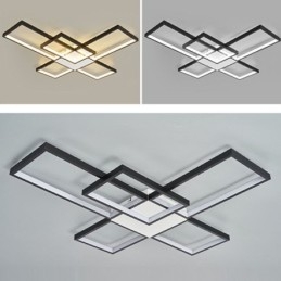 Minimalistische Deckenleuchte mit fünfeckiger Unterputzmontage, stufenlos dimmbar, mit Fernbedienung, 92 W