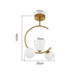 Moderne und einfache Deckenleuchte mit drei Köpfen aus milchig weißem Glas, G9, 5 W