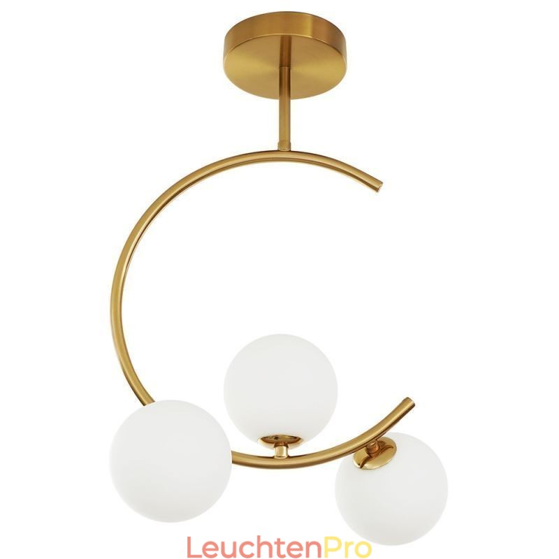 Moderne und einfache Deckenleuchte mit drei Köpfen aus milchig weißem Glas, G9, 5 W