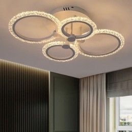 Unterputz-Deckenleuchte, modern, minimalistisch, rund, Acryl, Blumen-Design
