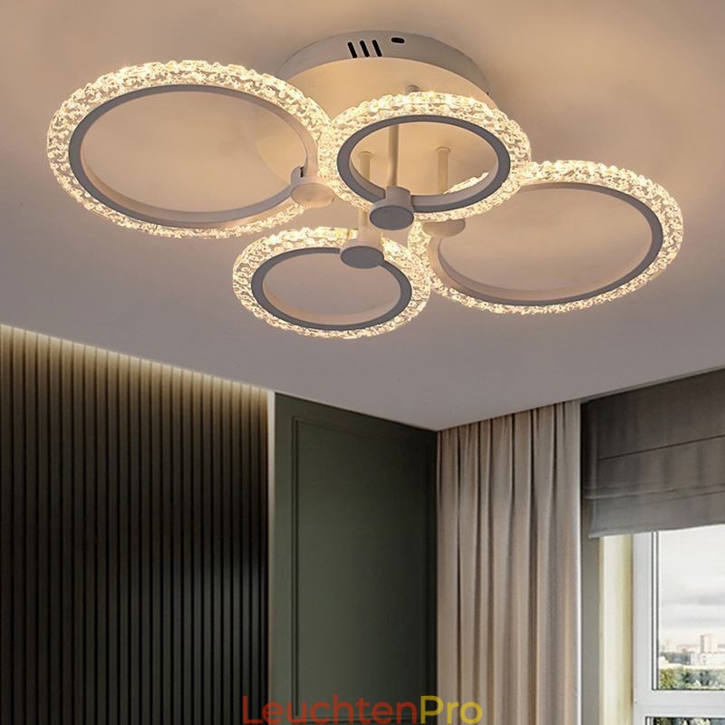 Unterputz-Deckenleuchte, modern, minimalistisch, rund, Acryl, Blumen-Design